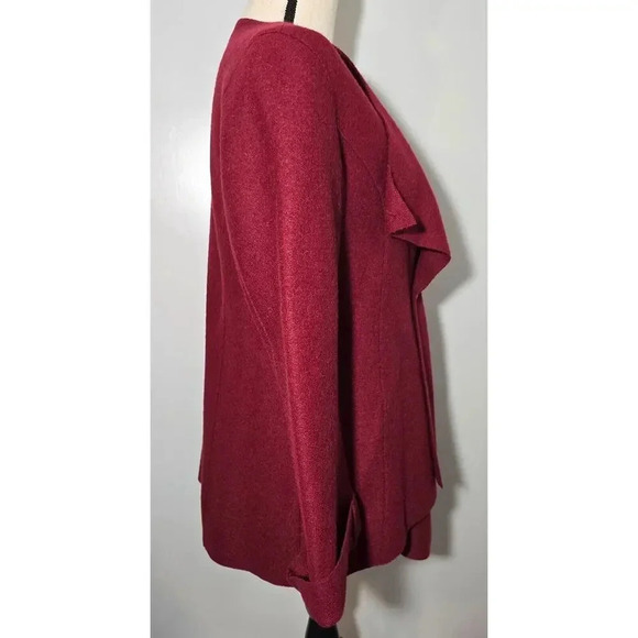 Beyond Threads Felted Alpaca Wool Origami Jacket in Burgundy Deep Red Size M - Picture 4 of 9